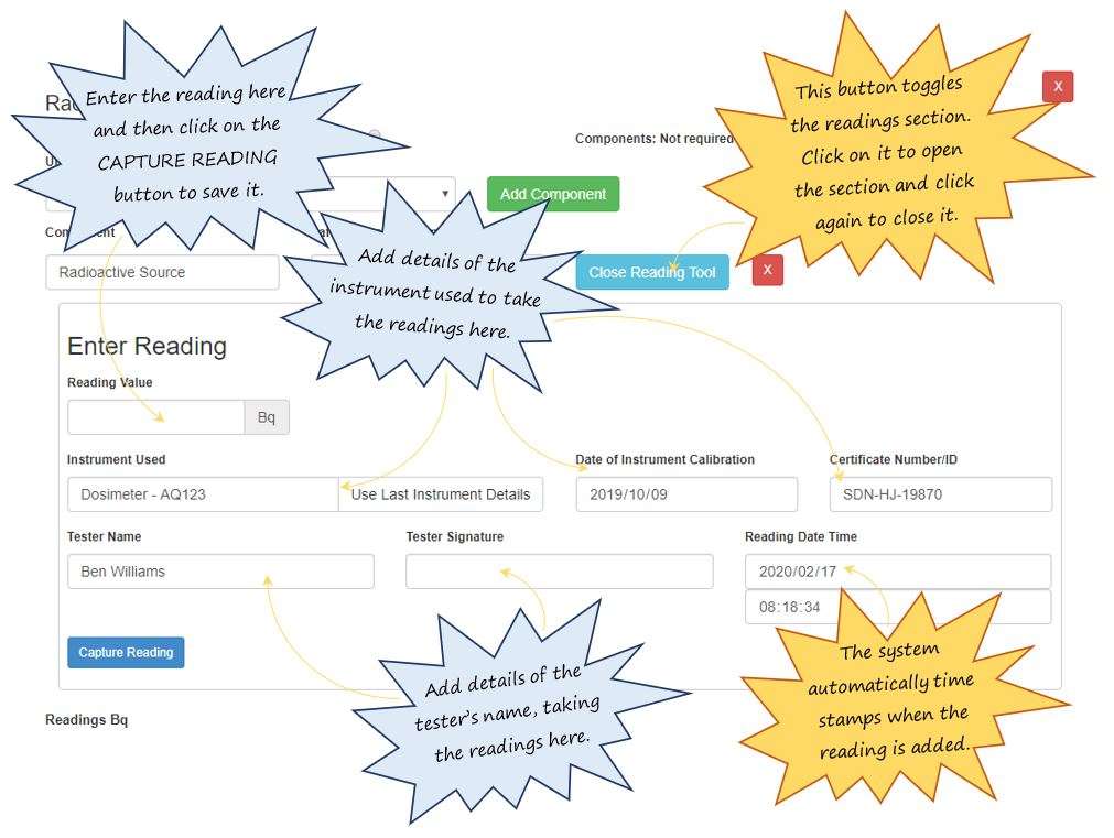 In OHS Online, how do I complete a radioactivity measurement type in the Measurement Details section in the vessel specific precautions section? In OHS Online, how do I complete a radioactivity measurement type in the Measurement Details section in the vessel specific precautions section?