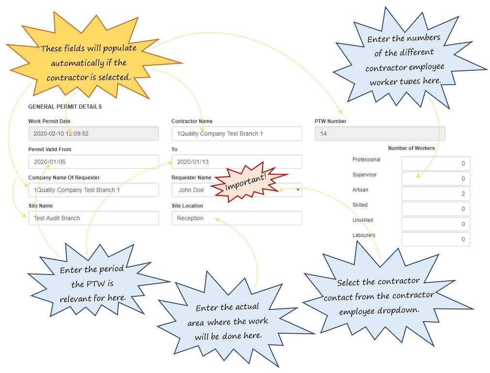 How do I complete the General Permit details of the Work Permit tab, in OHS Online? How do I complete the General Permit details of the Work Permit tab, in OHS Online?
