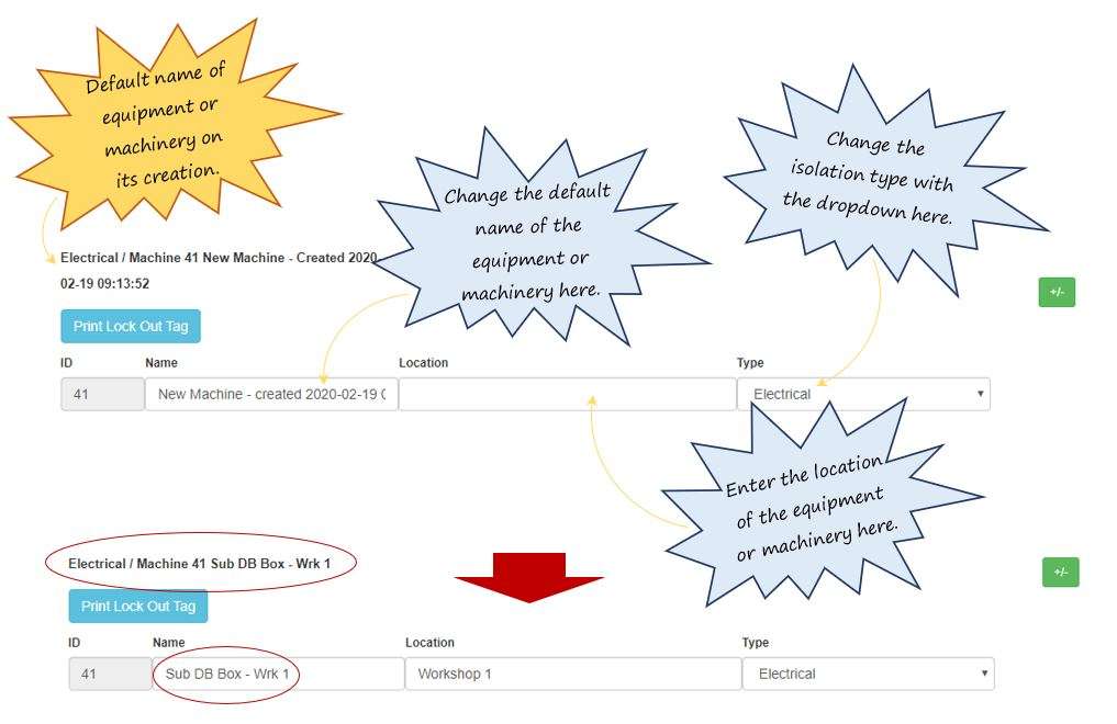How do I add a new piece of equipment or machinery in the equipment isolation details section of the EQMT Isolation tab, in OHS Online? How do I add a new piece of equipment or machinery in the equipment isolation details section of the EQMT Isolation tab, in OHS Online?