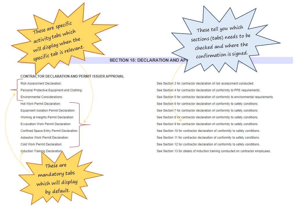 How do I use the Declaration and Approval section in the Approve tab, in OHS Online? How do I use the Declaration and Approval section in the Approve tab, in OHS Online?