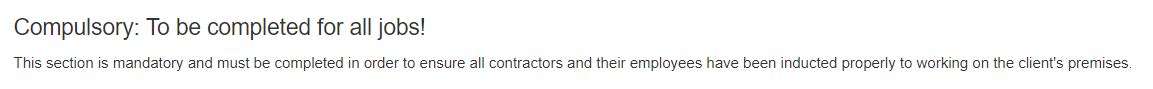 What is the Induction tab in the PTW on OHS Online? What is the Induction tab in the PTW on OHS Online?