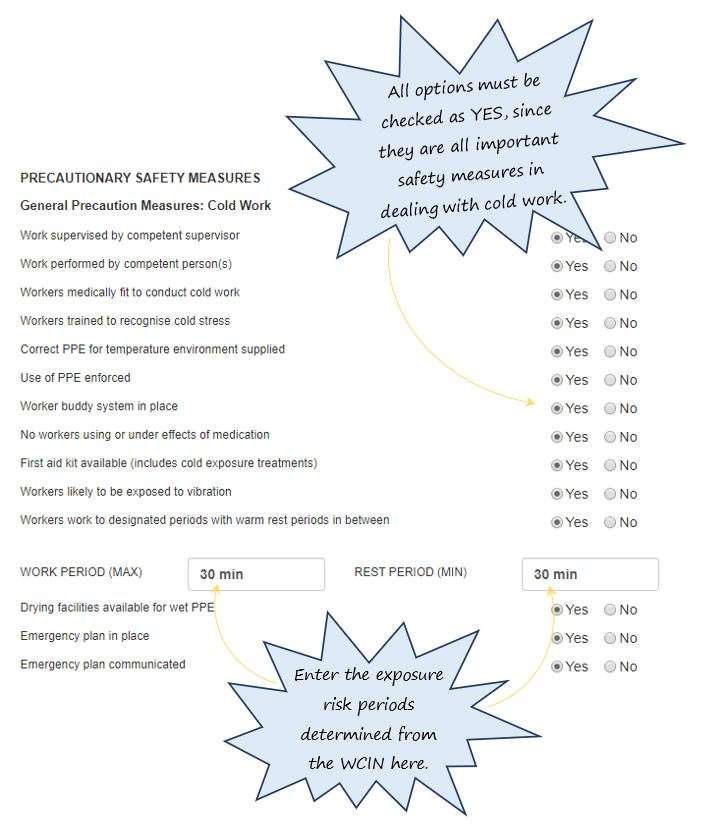 How do I complete the Precautionary Safety Measures section of the Cold Work tab in the PTW system, in OHS Online? How do I complete the Precautionary Safety Measures section of the Cold Work tab in the PTW system, in OHS Online?