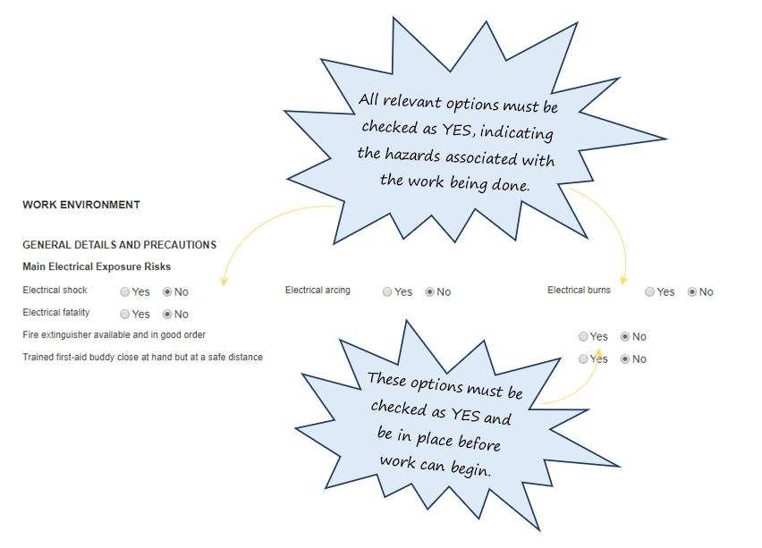 How do I complete the Work Environment section for electrical isolation in the EQMT Isolation tab, in OHS Online? How do I complete the Work Environment section for electrical isolation in the EQMT Isolation tab, in OHS Online?