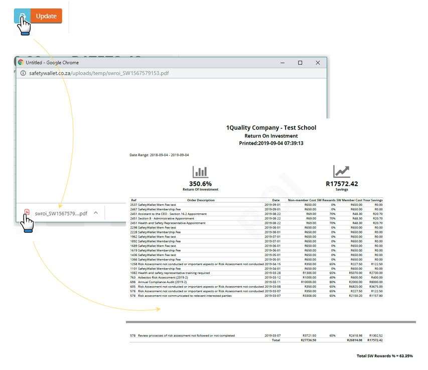 In SafetyWallet, can I print the details of my return on investment? In SafetyWallet, can I print the details of my return on investment?