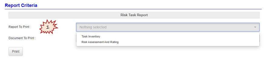 How do I setup my print for my risk assessment in OHS Online?