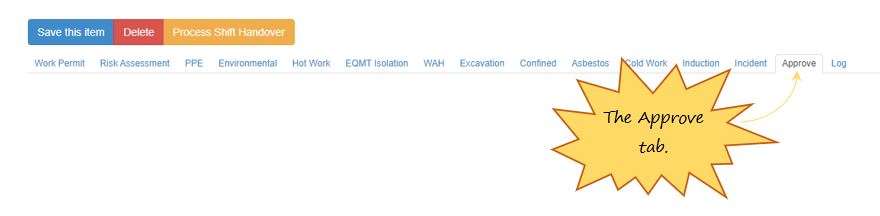 What is the Approve tab in the PTW on OHS Online? What is the Approve tab in the PTW on OHS Online?
