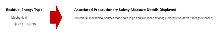 How does the Residual Energy Sources section work in the Precautionary Safety Measures section for machinery isolation in the EQMT Isolation tab, in OHS Online? How does the Residual Energy Sources section work in the Precautionary Safety Measures section for machinery isolation in the EQMT Isolation tab, in OHS Online?