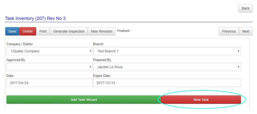 How do I create a new task to add to my risk assessment in OHS Online? How do I create a new task to add to my risk assessment in OHS Online?