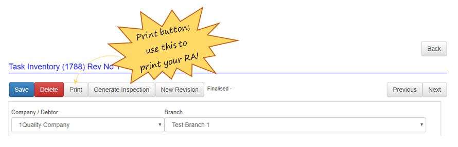 I need to get my risk assessment approved and signed. How do I print my risk assessment in OHS Online? I need to get my risk assessment approved and signed. How do I print my risk assessment in OHS Online?