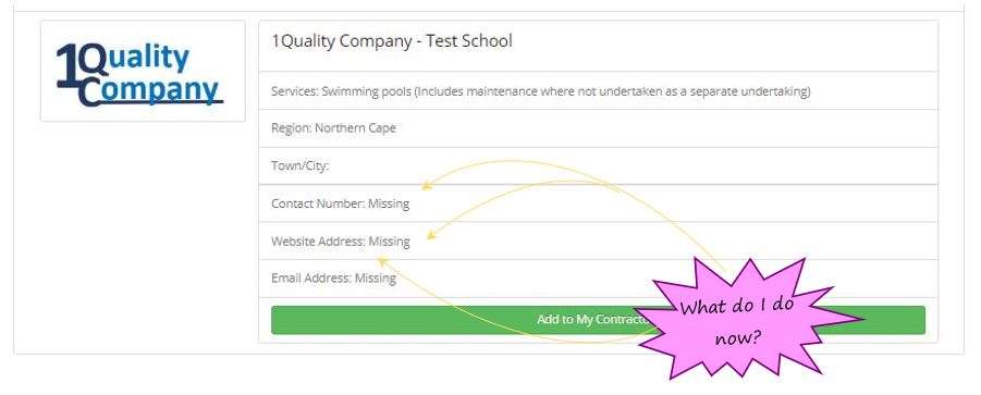 The contractor I want to use in SafetyWallet, has details missing. Why is this? The contractor I want to use in SafetyWallet, has details missing. Why is this?