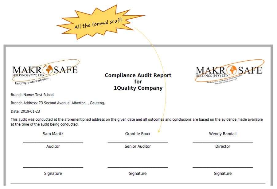 As a SafetyWallet member, can we examine the H&S audit report more closely? As a SafetyWallet member, can we examine the H&S audit report more closely?