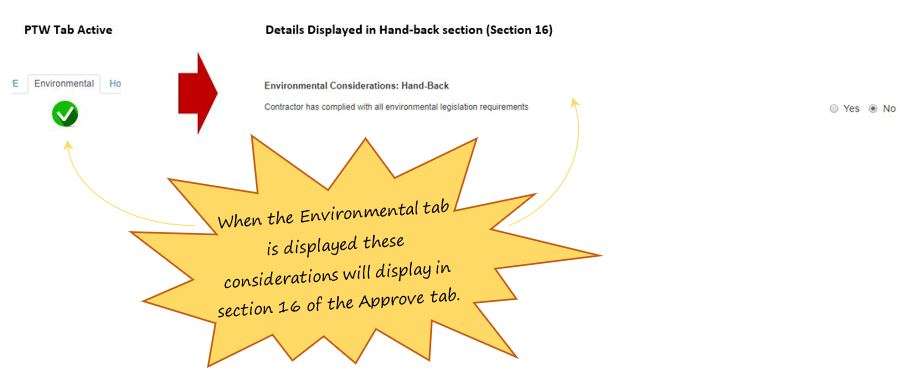 What are the layer effects of the Environmental tab, in OHS Online?