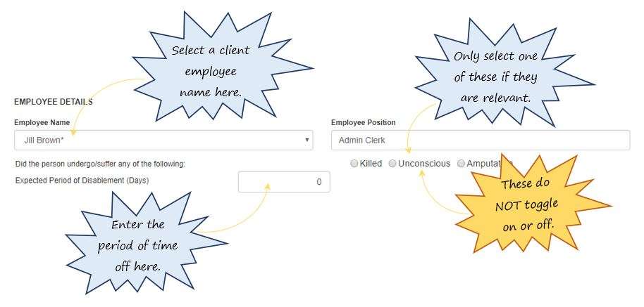 How do I complete the Employee Details section in the Incident tab of the PTW, in OHS Online? How do I complete the Employee Details section in the Incident tab of the PTW, in OHS Online?