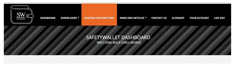 Where do I find my Contractor Directory in SafetyWallet?