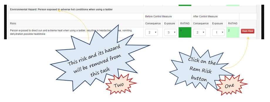 In OHS Online, can I remove a hazard from a task if it does not apply to my particular application? In OHS Online, can I remove a hazard from a task if it does not apply to my particular application?
