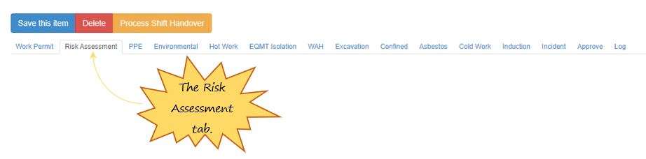 What is the Risk Assessment tab in the PTW on OHS Online? What is the Risk Assessment tab in the PTW on OHS Online?