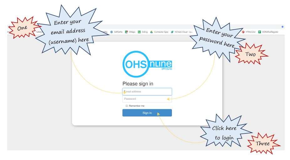 How do I login to OHS Online?