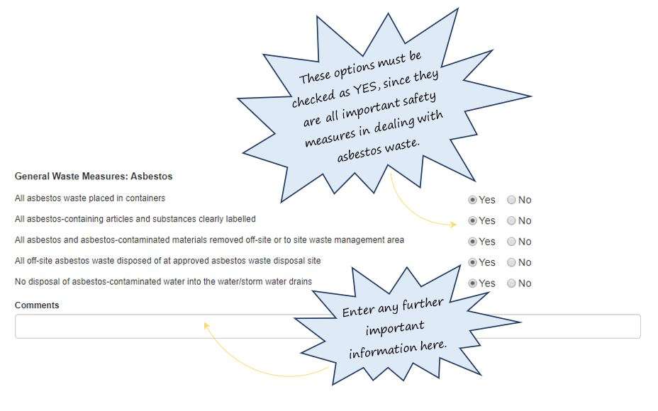 How do I complete the Precautionary Safety Measures section of the Asbestos tab in the PTW system, in OHS Online? How do I complete the Precautionary Safety Measures section of the Asbestos tab in the PTW system, in OHS Online?