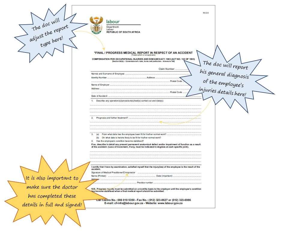 In OHS Online, what is a W.Cl.5 – Final / Progress Medical Report form? I’m a bit confused as it appears to have two meanings! How do I use this form? In OHS Online, what is a W.Cl.5 – Final / Progress Medical Report form? I’m a bit confused as it appears to have two meanings! How do I use this form?