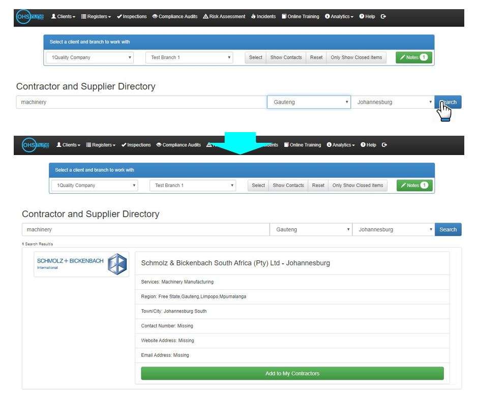 How do I use the Contractor and Supplier Directory in OHS Online? How do I use the Contractor and Supplier Directory in OHS Online?