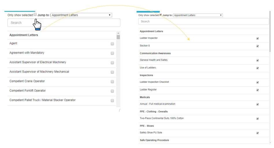 In OHS Online, how do I see only the control measures which have been selected for a particular task? In OHS Online, how do I see only the control measures which have been selected for a particular task?