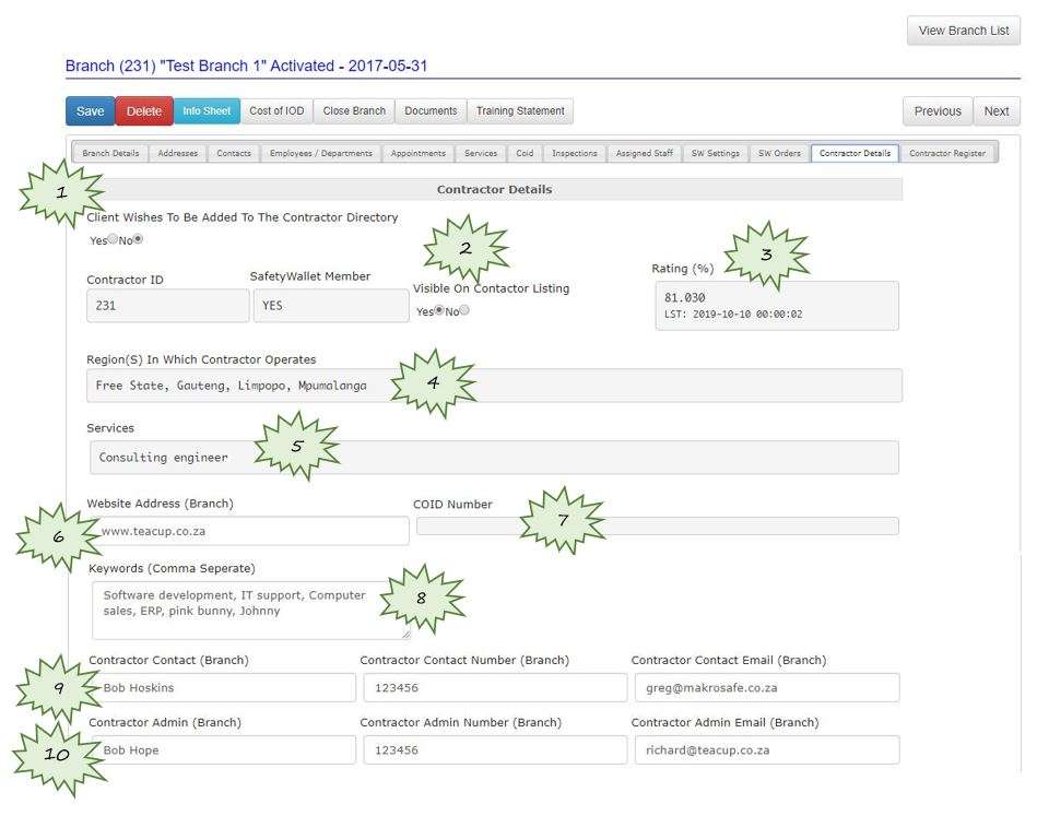 How does the Contractor Details tab work in OHS Online? How does the Contractor Details tab work in OHS Online?
