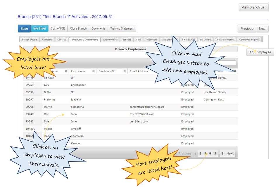 How does the Employees tab work in OHS Online? How does the Employees tab work in OHS Online?