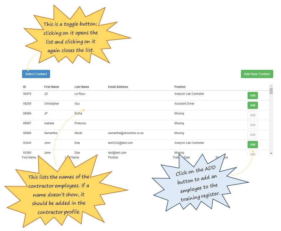 In OHS Online, how do I complete the induction training register of the Induction tab? In OHS Online, how do I complete the induction training register of the Induction tab?
