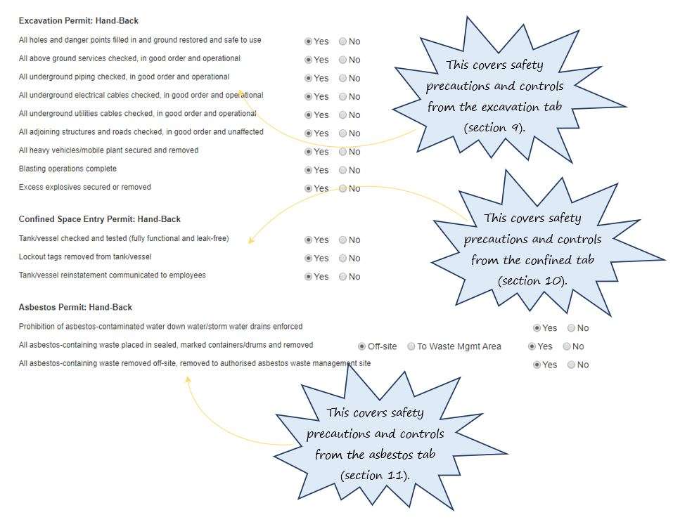 In OHS Online, how do I complete the Site Hand-back section in the Hand-back and Acceptance section of the Approve tab? In OHS Online, how do I complete the Site Hand-back section in the Hand-back and Acceptance section of the Approve tab?