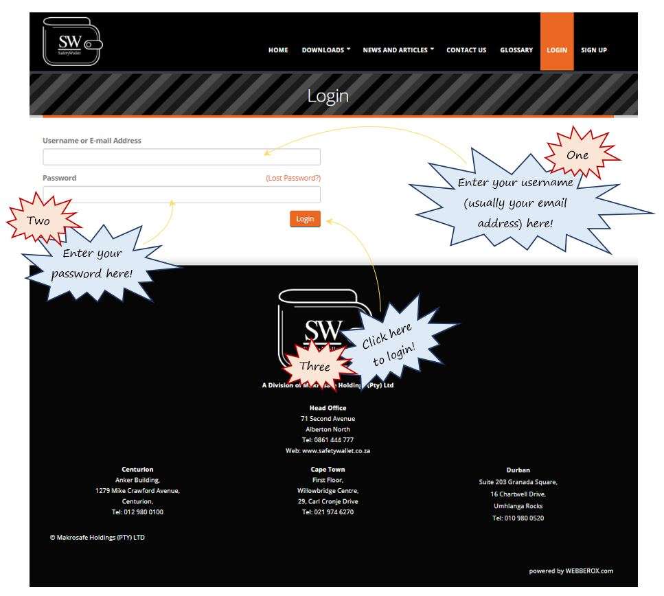 How do I login to my SafetyWallet profile? How do I login to my SafetyWallet profile?