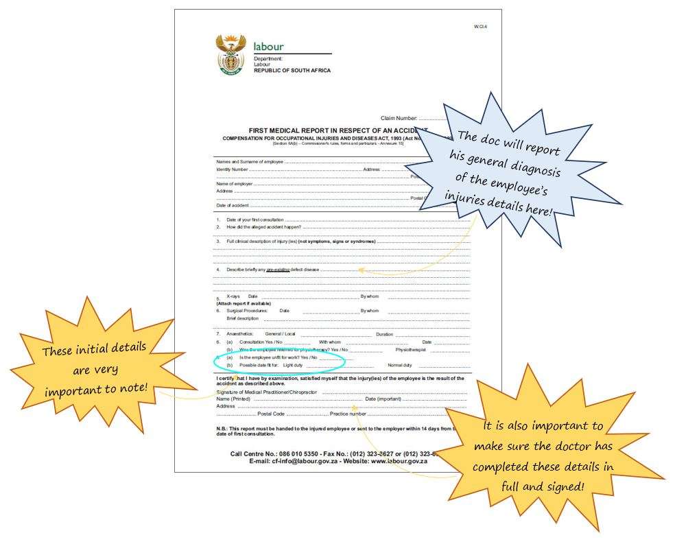 In OHS Online, what is a W.Cl.4 – First Medical Report form and how do I use it? In OHS Online, what is a W.Cl.4 – First Medical Report form and how do I use it?