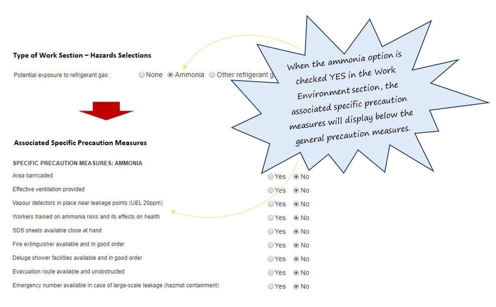How do I complete the Precautionary Safety Measures section of the Cold Work tab in the PTW system, in OHS Online? How do I complete the Precautionary Safety Measures section of the Cold Work tab in the PTW system, in OHS Online?