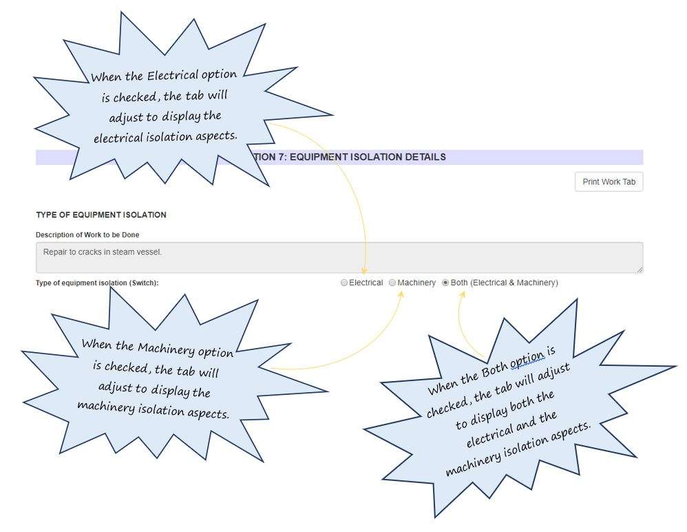 In OHS Online, how do I select the type of isolation I need to make in the EQMT Isolation tab? In OHS Online, how do I select the type of isolation I need to make in the EQMT Isolation tab?