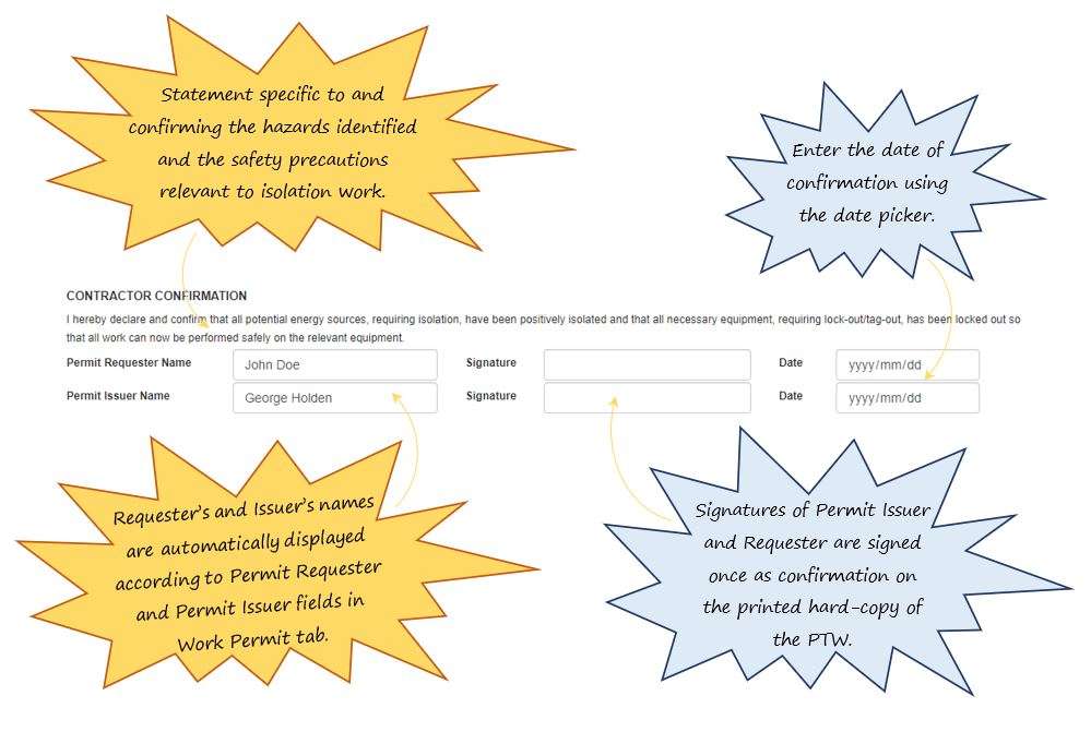 How do I complete the Contractor Confirmation section of the EQMT Isolation tab, in OHS Online? How do I complete the Contractor Confirmation section of the EQMT Isolation tab, in OHS Online?